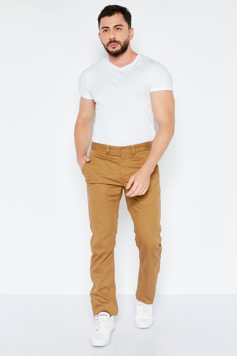 VANS Men Slim Fit Plain Outdoor Pants, Brown - Image 3